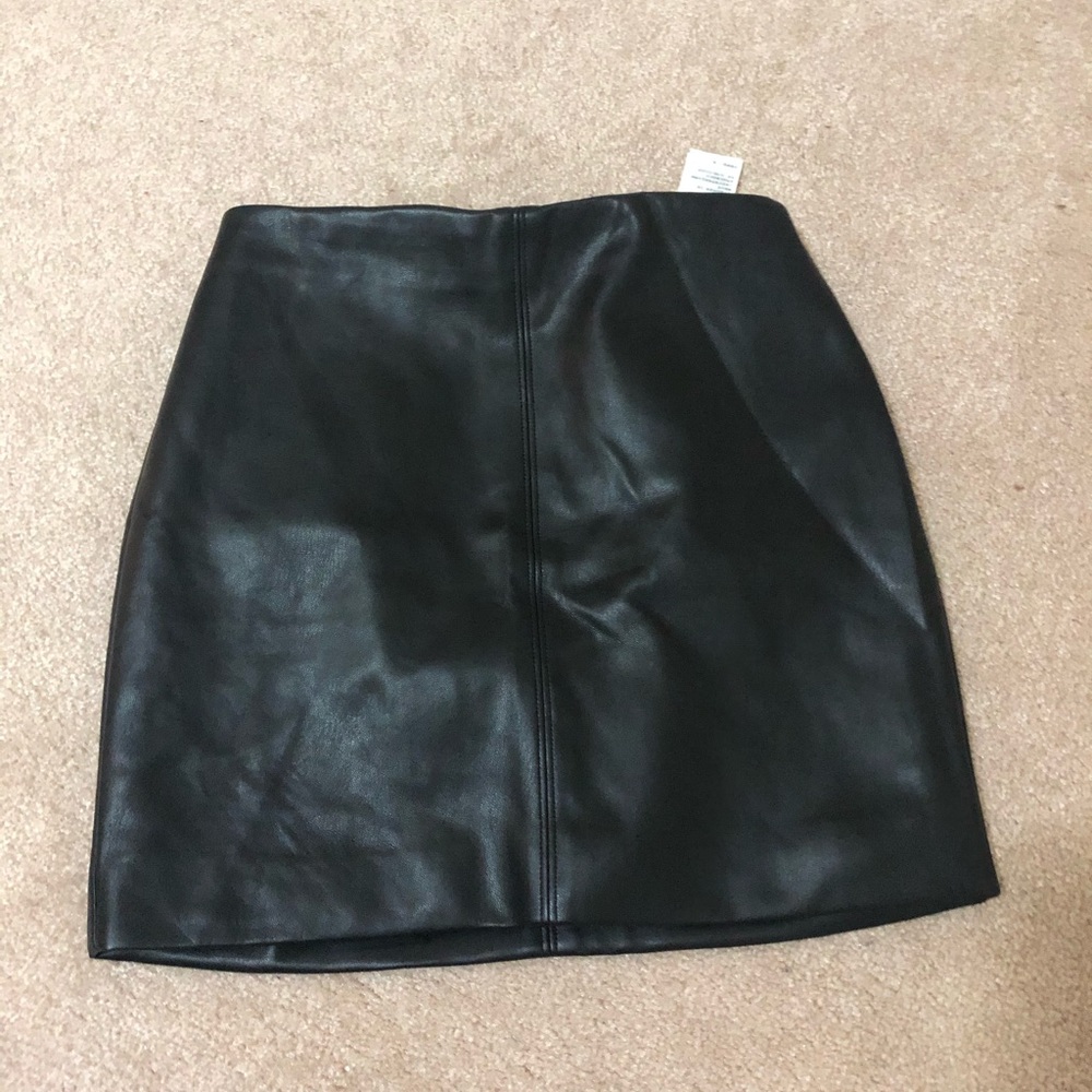 Leather mini skirt
